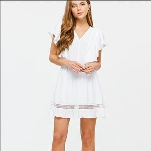 NWT Ivory V-Neck Crocheted Mini Sundress